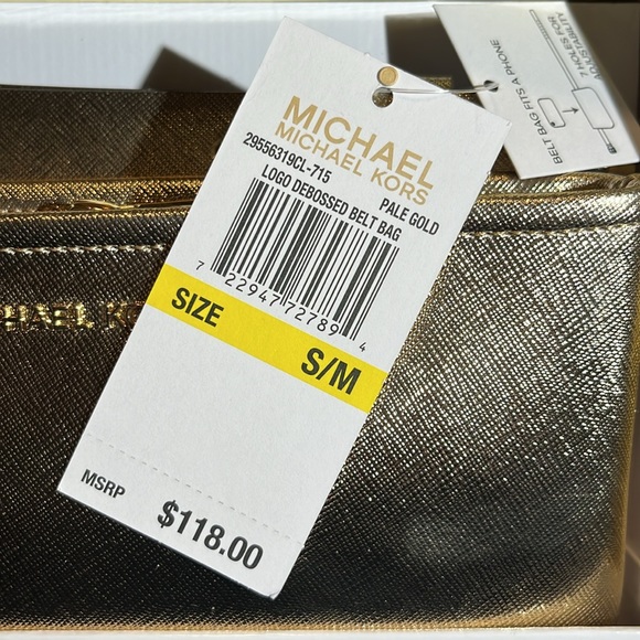 NWT NIB MICHAEL KORS ADJUSTABLE BELT BAG GOLD - Picture 2 of 8